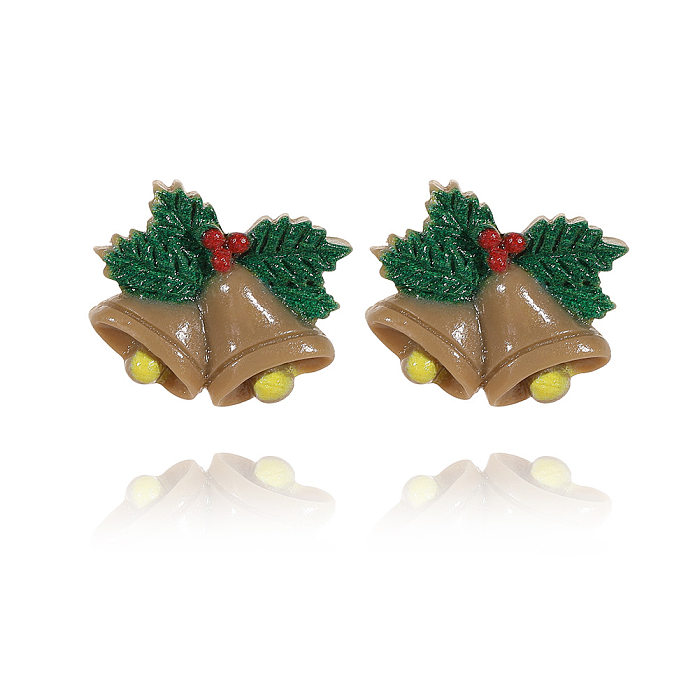 1 Paar süße süße Weihnachtsbaum-Weihnachtsmann-Elch-Ohrstecker aus Kupfer