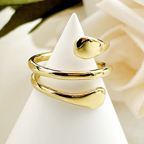Estilo moderno streetwear commute cobra anéis banhados a ouro em camadas de metal de aço inoxidável