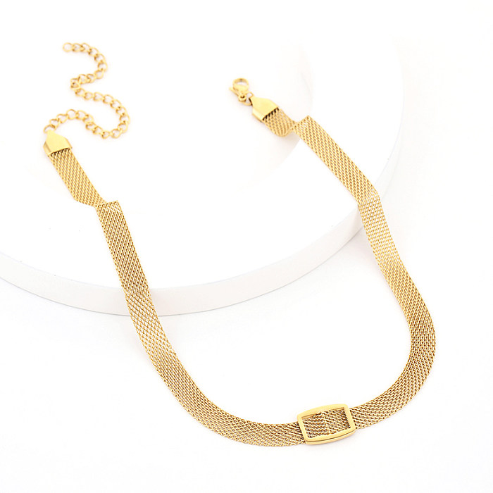 Streetwear Solid Color Titanium Steel Rings Earrings Necklace