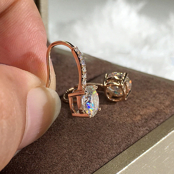 1 Pair Elegant Round Plating Inlay Copper Zircon Ear Studs