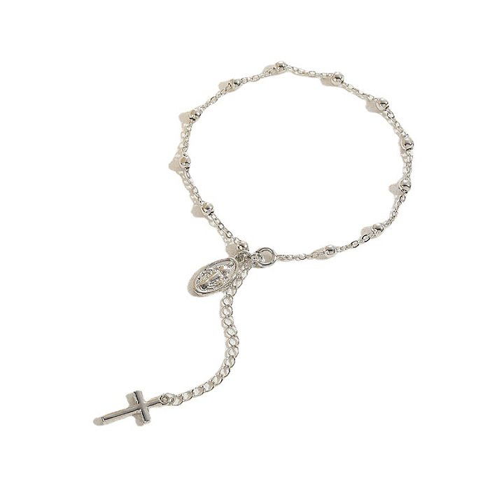 Casual Simple Style Human Cross Copper Plating 14K Gold Plated Bracelets