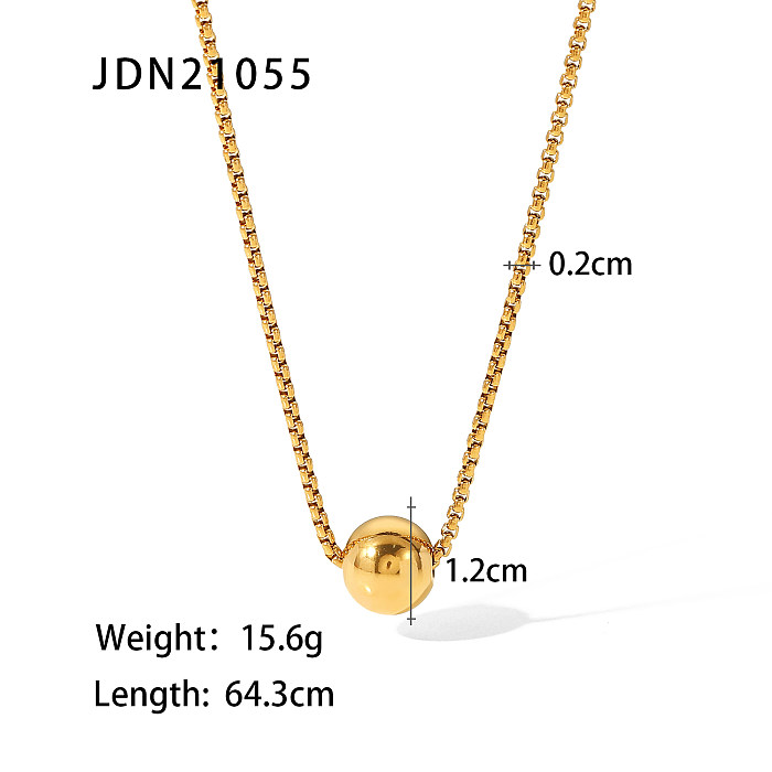 Collar de pendientes de anillos chapados en oro de 18 quilates con revestimiento de acero inoxidable geométrico de estilo clásico casual