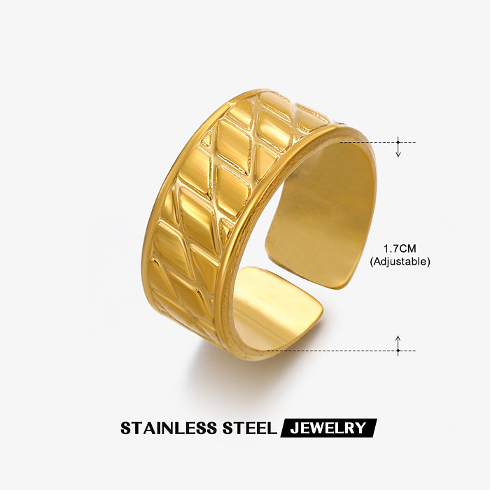Hip-Hop Geometric Stainless Steel Open Ring In Bulk