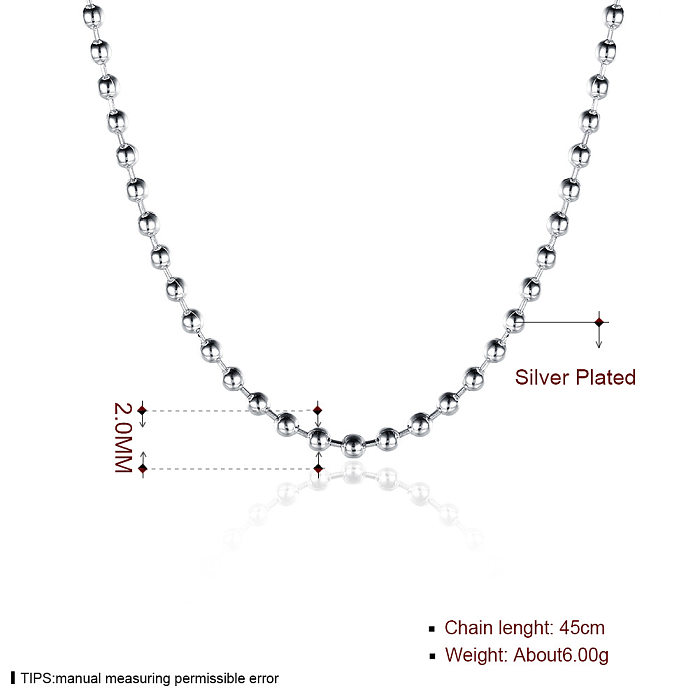 Simple Style Geometric Cooperized Silver Plating Necklace 1 Piece