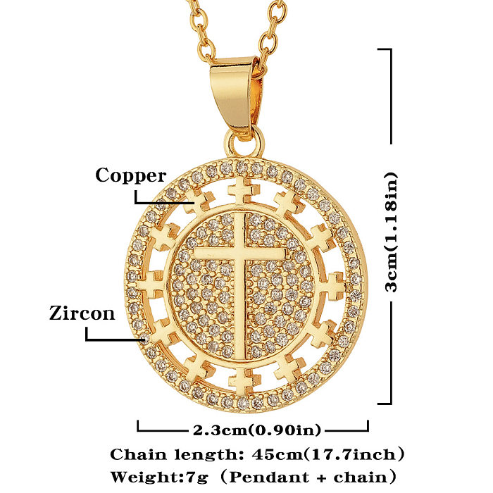New Religious Cross Pendant Women's Copper Necklace Wholesale