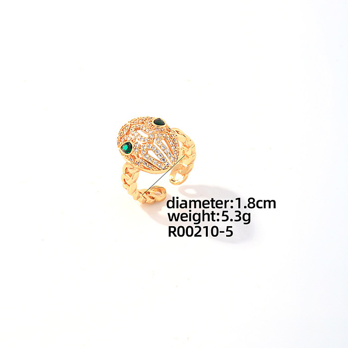 Casual Glam Snake Copper Plating Inlay Zircon Gold Plated Rings Bracelets Jewelry Set