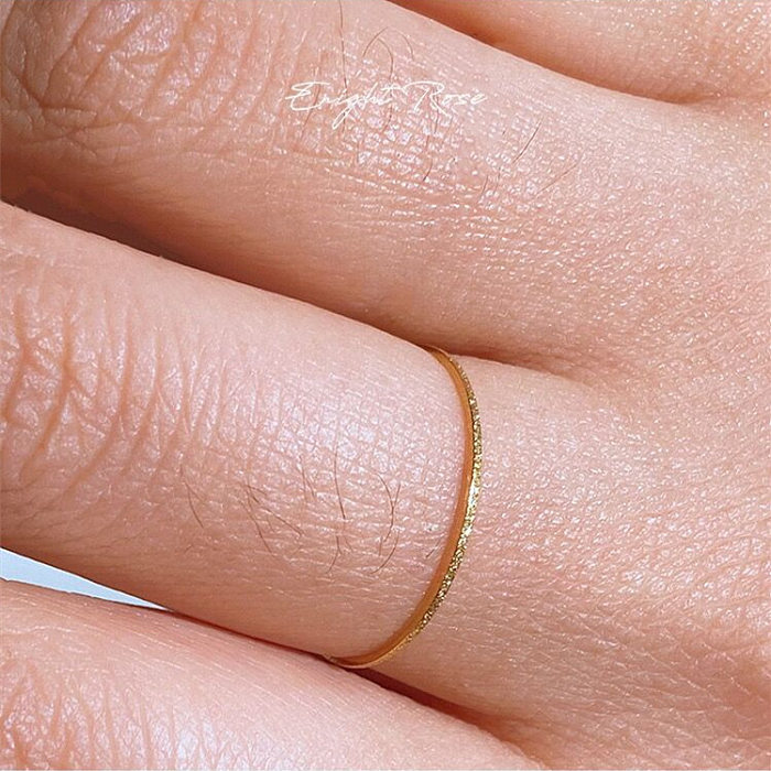 Simple Style Solid Color Stainless Steel Plating Gold Plated Rings