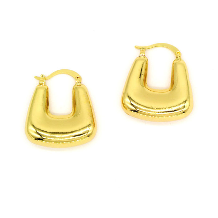 Fashion C Shape Copper Plating Drop Earrings 1 Pair