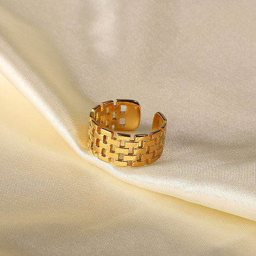 Europäischer und amerikanischer Modetrend, offener Ring, 18 Karat vergoldeter Edelstahlring