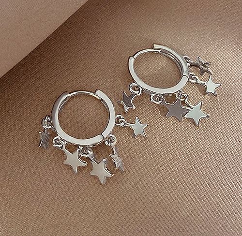 1 Pair Simple Style Star Copper Earrings