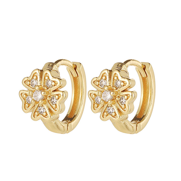 Fashion Water Droplets Copper Hoop Earrings Inlay Zircon Copper Earrings