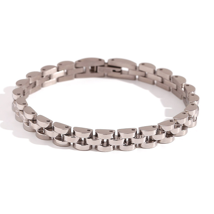 Collier de bracelets plaqué or 18 carats en acier inoxydable géométrique de style classique de style simple