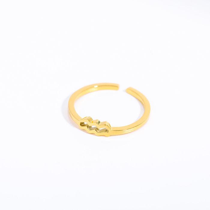 Simple Style Constellation Titanium Steel Plating 18K Gold Plated Open Ring