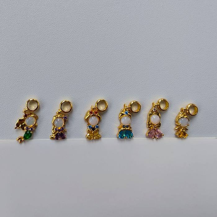 Niedliche Cartoon-Charakter-Kupferbeschichtung mit 18 Karat vergoldeter Anhänger-Halskette