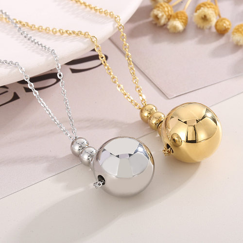 Casual Simple Style Ball Titanium Steel Plating 18K Gold Plated Jewelry Set