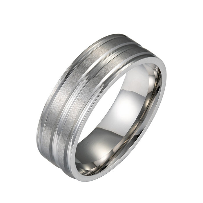 Simple Stainless Steel Frosted Ring