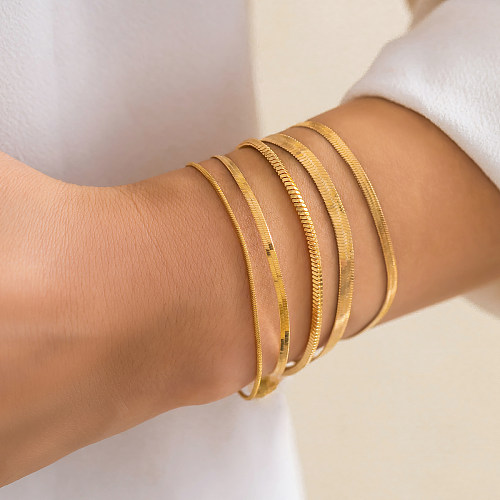 Simple Style Solid Color Copper Irregular Chain Bracelets
