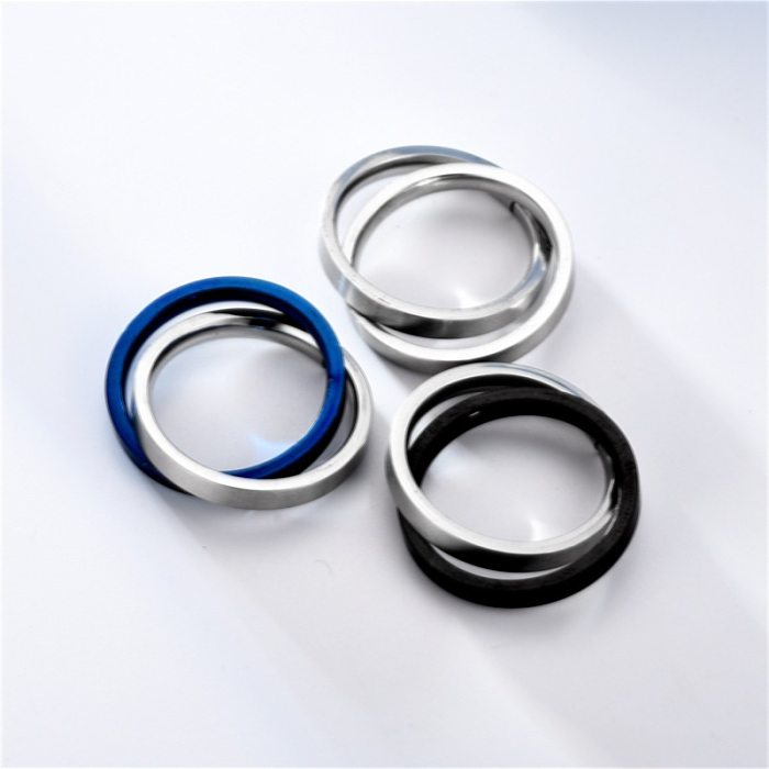 Simple Rotating Solid Color Stainless Steel Double Rings Wholesale jewelry