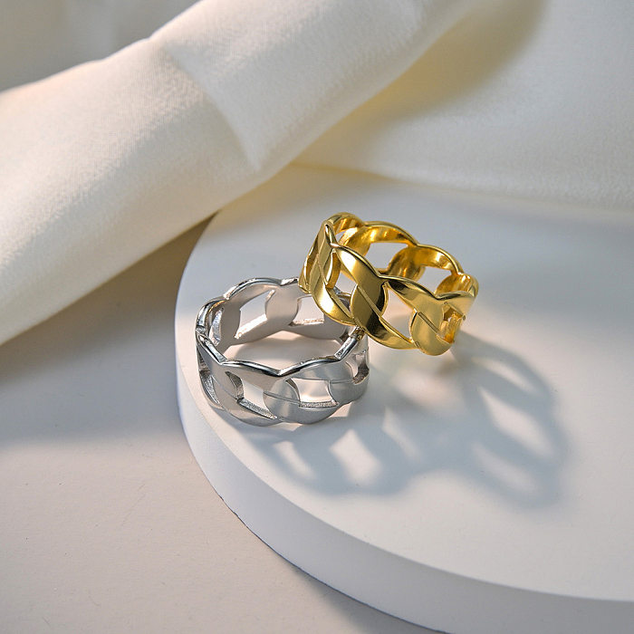 Les anneaux d'acier inoxydable de cercle de mode creusent les anneaux d'acier inoxydable