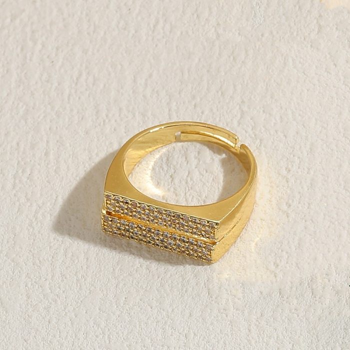 Elegante estilo clássico estrela gotas de água asas cobre assimétrico chapeamento incrustação zircão 14k banhado a ouro anéis abertos