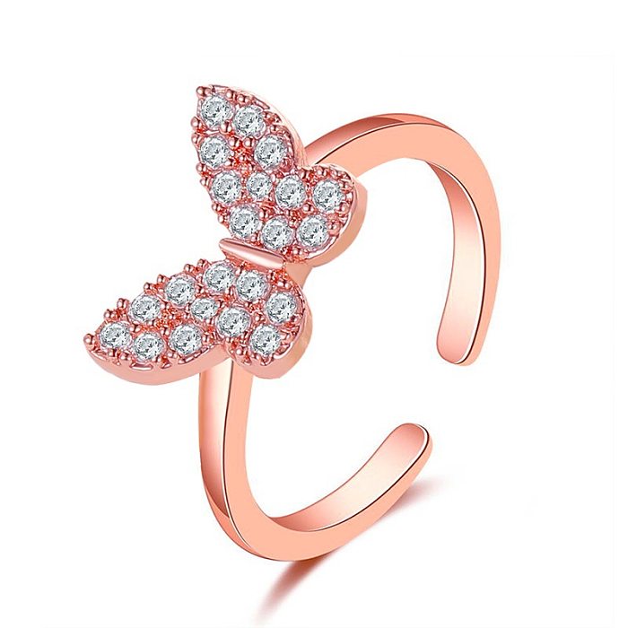 Neuer Schmetterlingsring Mode Menschen Einfache Öffnung Verstellbarer Ring Großhandel Schmuck