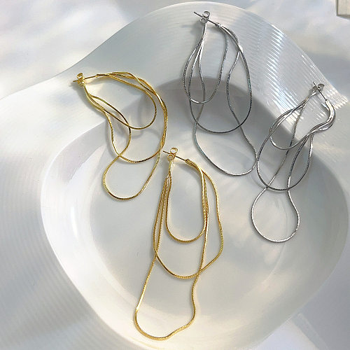 1 Pair Simple Style Geometric Plating Brass Drop Earrings