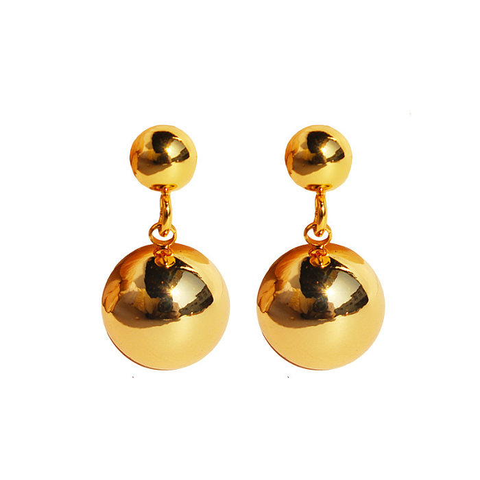 1 Pair Streetwear Ball Brass Plating Drop Earrings