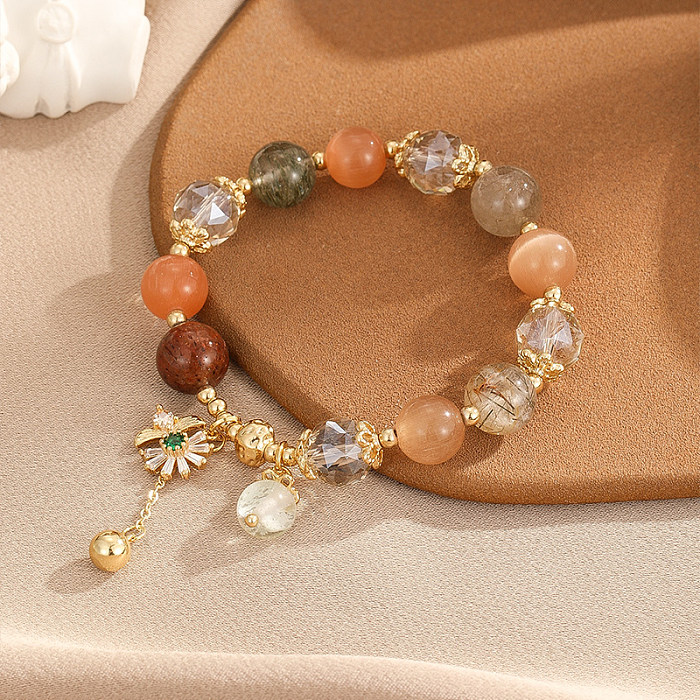 Schlichte Blumen-Kupfer-Perlenarmbänder