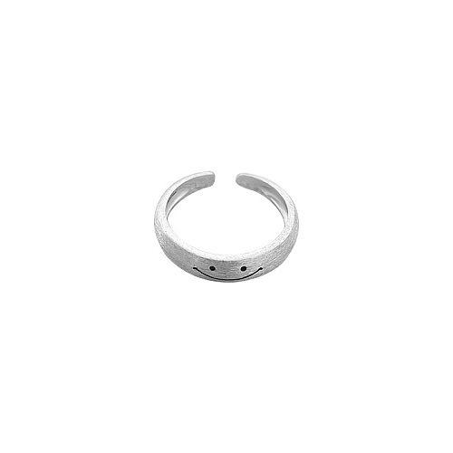 Classic Style Smiley Face Copper Plating Silver Plated Open Rings