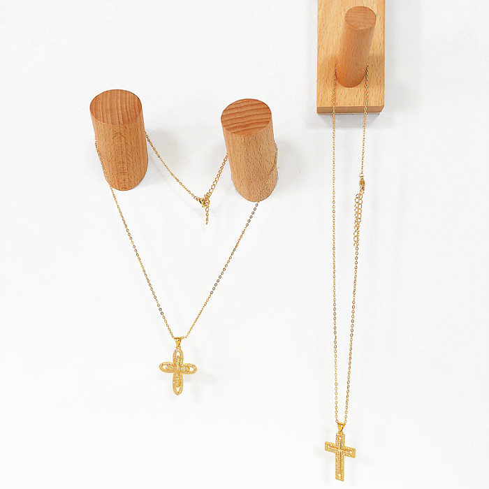 Hip Hop Simple Diamond Cross Necklace