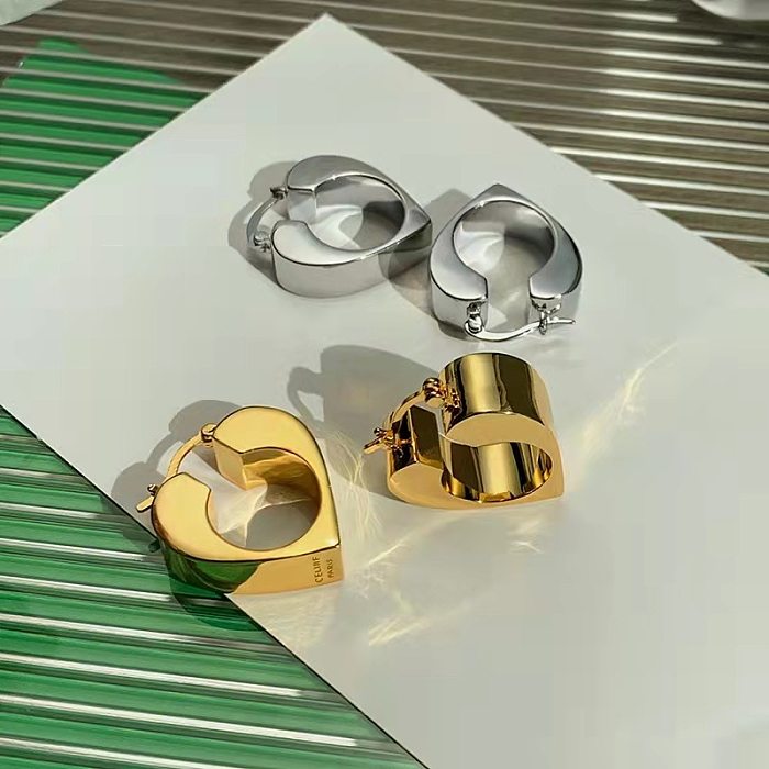 Retro Heart Shape Copper Earrings Plating Copper Earrings