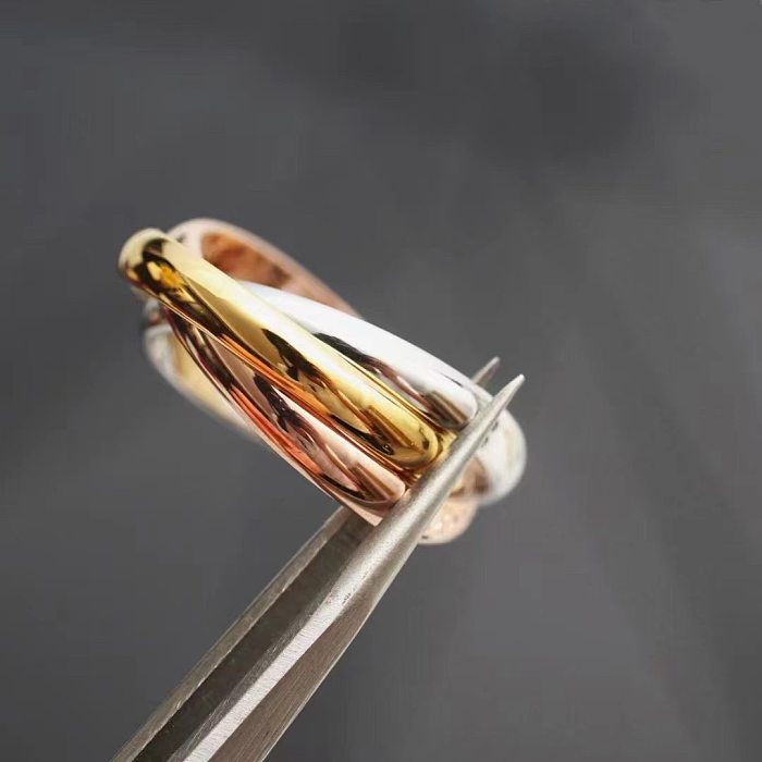 Anéis geométricos de chapeamento de aço de titânio estilo INS