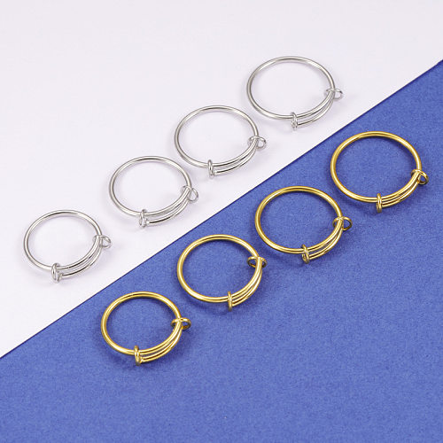 Wholesale Solid Color Solid Color Stainless Steel Plating 18K Gold Plated Rings