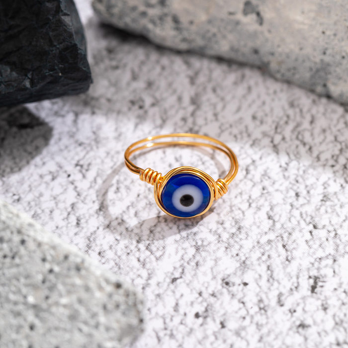 Fashion Devil'S Eye Copper Plating Acrylic Rings