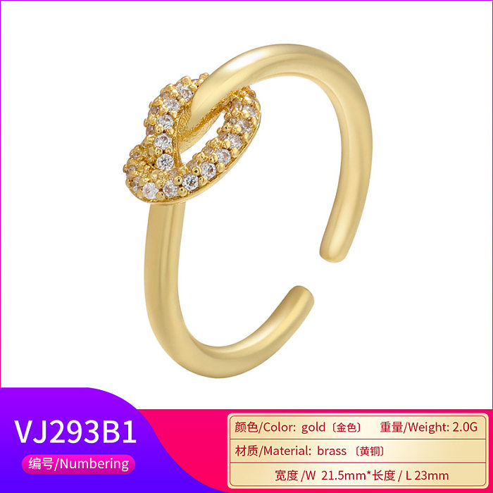 18 Karat vergoldeter Ring mit geknoteten, gedrehten farbigen Diamanten und Mikroeinlagen