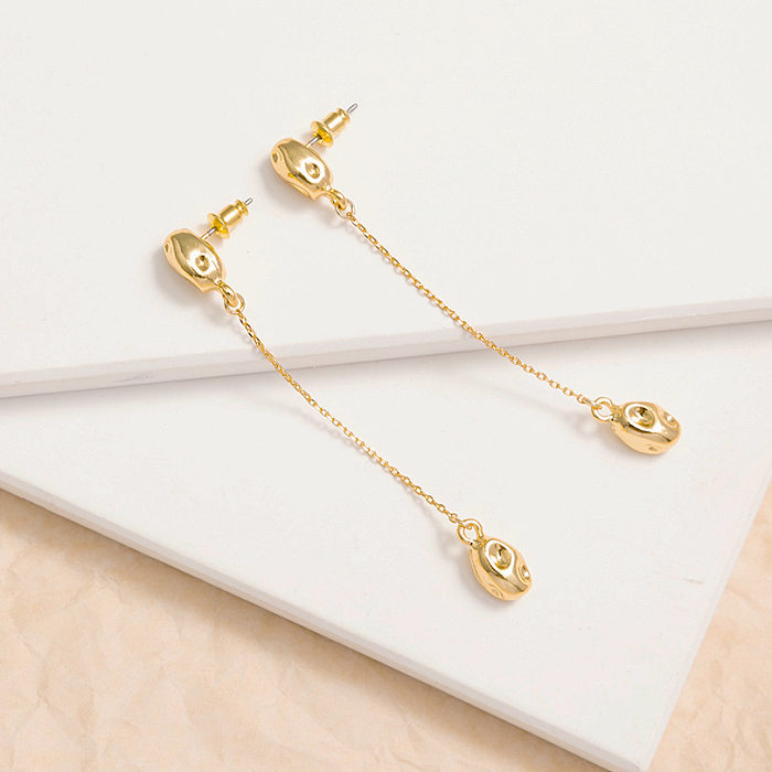 Elegant Water Droplets Brass Plating Earrings Necklace