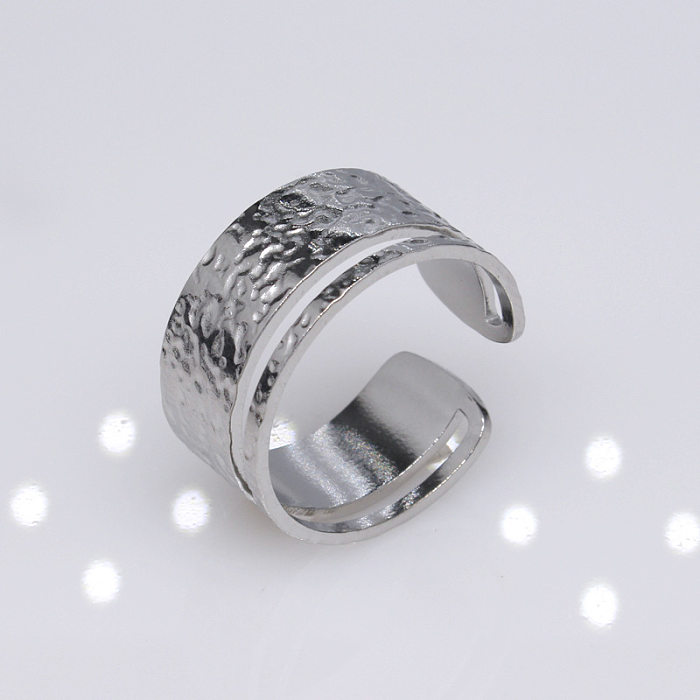 Retro Geometric Leaf Snake Titanium Steel Plating Rings