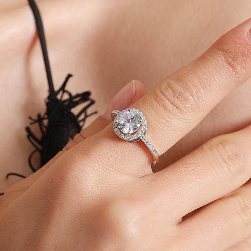Mikro eingelegter Zirkon Romantische Paare Handgefertigter Kristallzirkon-Ring Modering Großhandel