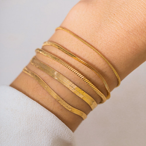Bracelets à chaîne irrégulière en cuivre de couleur unie de style simple