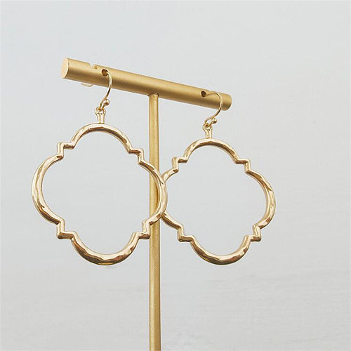 Crochet d'oreille en cuivre plaqué or, 1 paire, Style Simple, placage irrégulier géométrique
