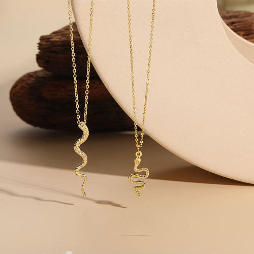 Modern Style Cool Style Snake Copper Plating 14K Gold Plated Necklace