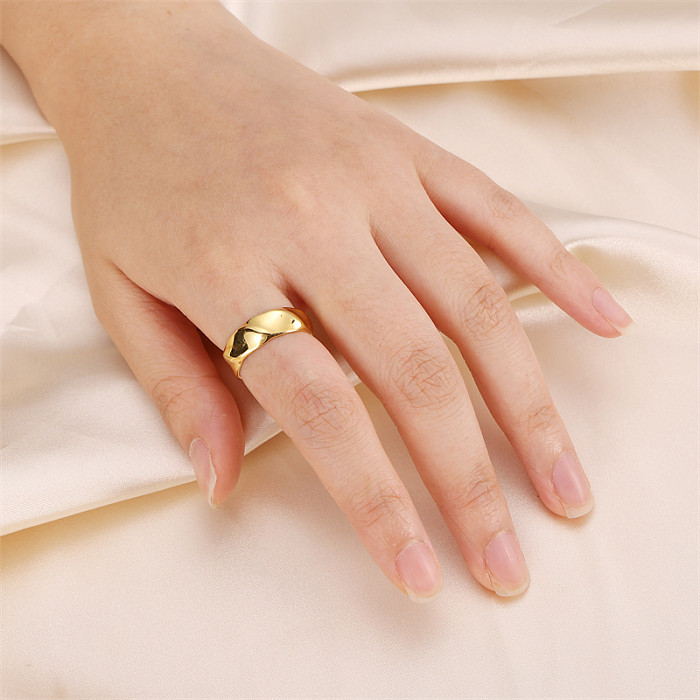 Simple Style Classic Style Irregular Solid Color Stainless Steel Open Rings