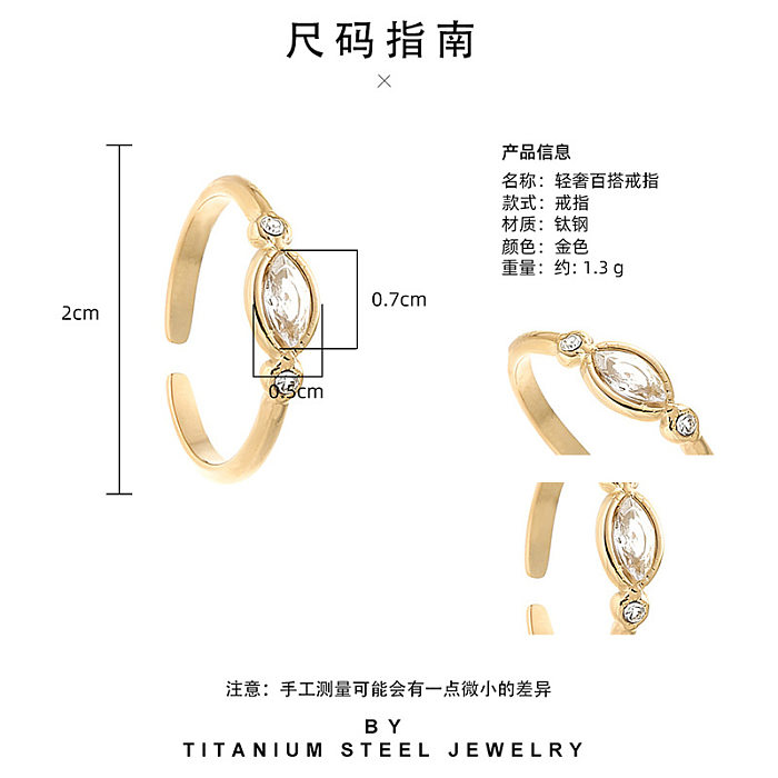 Simple Geometric Stainless Steel Non-fading Opening Adjustable Ring