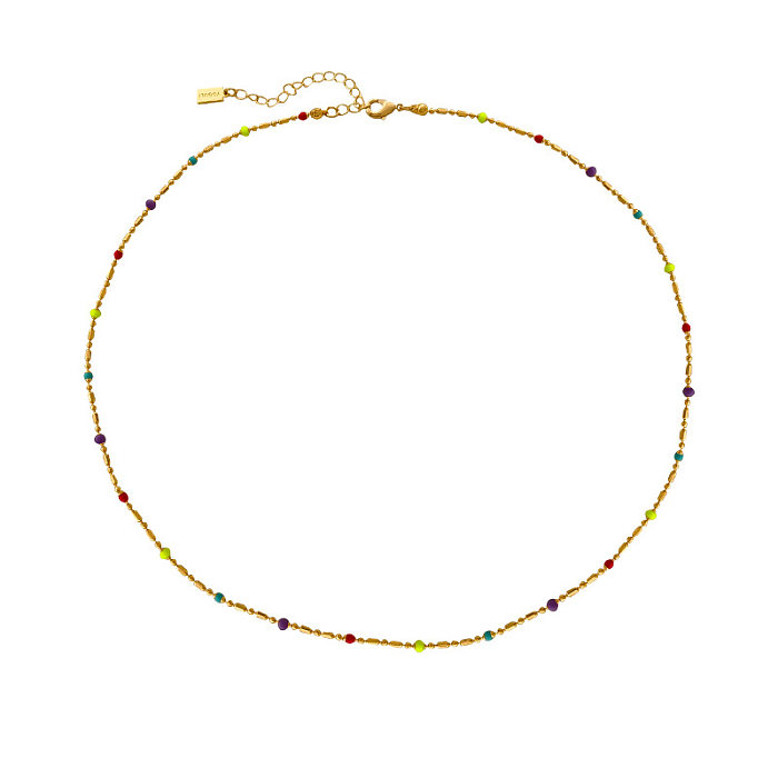 1 Piece Simple Style Solid Color Copper Chain Women'S Bracelets Necklace