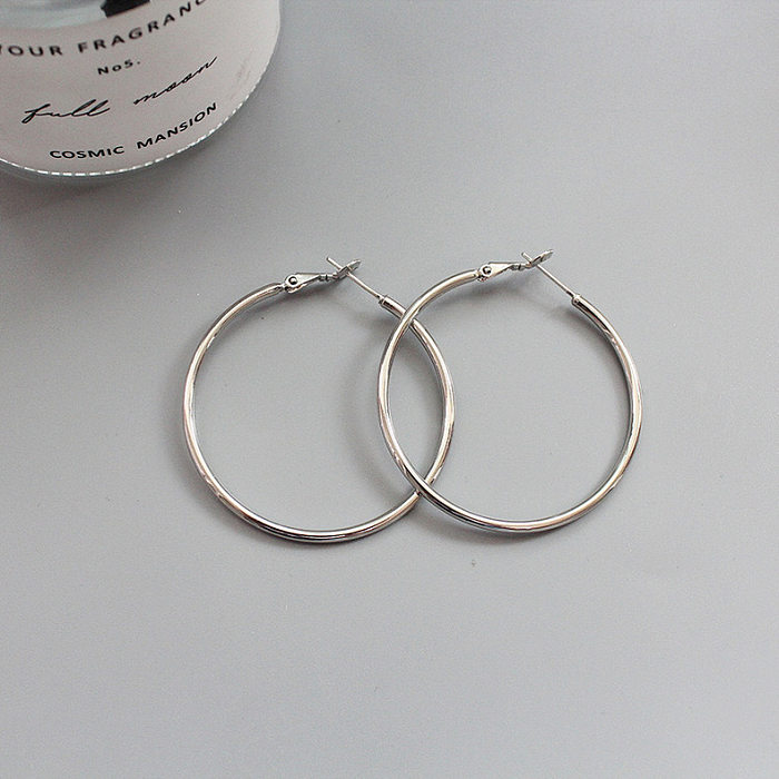 1 Pair Simple Style Round Plating Copper Earrings