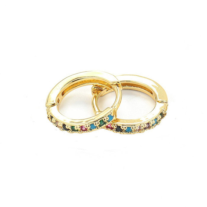 Korean Round Micro-inlaid Zircon Earrings
