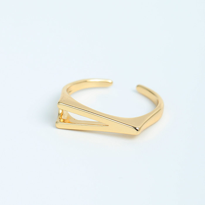 1 Piece Simple Style Letter Copper Plating Open Ring