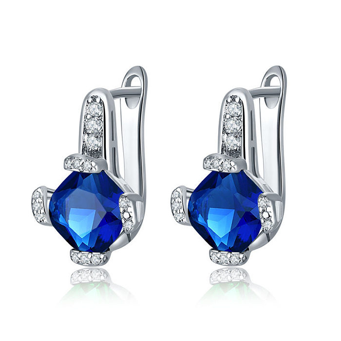 1 Pair Sweet Simple Style Round Flower Plating Inlay Copper Zircon Ear Studs