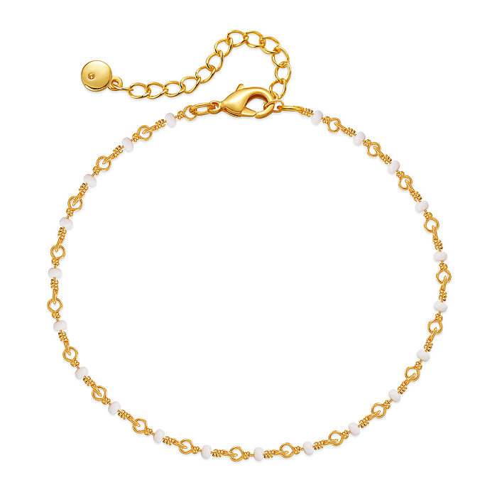 Simple Style Round Copper Plating 18K Gold Plated Bracelets
