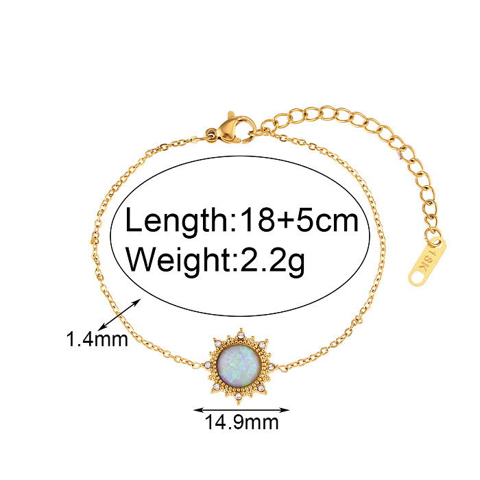 Vintage Style Simple Style Classic Style Geometric Stainless Steel 18K Gold Plated Women'S Bracelets Earrings Necklace